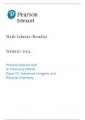 Mark Scheme (Results) Summer 2024 Pearson Edexcel GCE In Chemistry (9CH0) Paper 01: Advanced Inorganic and Physical Chemistry