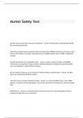 Hunter Safety Test Questions with Correct Solutions