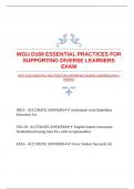 WGU D169 ESSENTIAL PRACTICES FOR SUPPORTING DIVERSE LEARNERS EXAM |VERIFIED