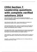 C954 Section 7 Leadership questions with complete verified solutions 2024