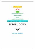 Official June 2024 AQA A-LEVEL DESIGN AND TECHNOLOGY: PRODUCT DESIGN 7552/1 Paper 1 Technical Principles Merged Question Paper + Mark Scheme