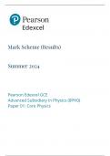 Mark Scheme (Results) Summer 2024 Pearson Edexcel GCE Advanced Subsidiary In Physics (8PH0) Paper 01: Core Physics