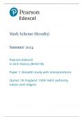 Mark Scheme (Results) Summer 2024 Pearson Edexcel in GCE History (8HI0/1B) Paper 1: Breadth study with interpretations Option 1B: England, 1509-1603: authority, nation and religion