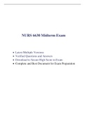 NURS 6630 Midterm Exam (5 Versions, 375 Q & A, Year-2021) / NURS 6630N Midterm Exam / NURS6630 Midterm Exam / NURS-6630N Midterm Exam |Updated and 100% Correct Answers|