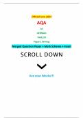 Official June 2024 AQA AS GERMAN 7661/2R Paper 2 Writing Merged Question Paper + Mark Scheme + Insert