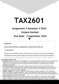 TAX2601 Assignment 3 (ANSWERS) Semester 2 2024 - DISTINCTION GUARANTEED