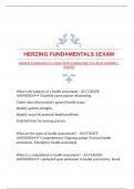 HERZING FUNDAMENTALS 1EXAM WITH GUARANTEED ACCURATE ANSWERS |VERIFIED