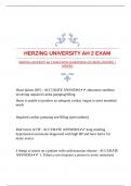 HERZING UNIVERSITY AH 2 EXAM WITH GUARANTEED ACCURATE ANSWERS |VERIFIED