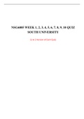 NSG6005 WEEK 1, 2, 3, 4, 5, 6, 7, 8, 9, 10 QUIZ / NSG 6005 WEEK 1, 2, 3, 4, 5, 6, 7, 8, 9, 10 QUIZ (LATEST): SOUTH UNIVERSITY |100% CORRECT Q & A, DOWNLOAD TO SCORE “A”|