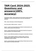 TAM Card 2024-2025 Questions and answers(100% accuracy)