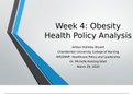 NR_506 NP Week 4 Kaltura Health Policy Analysis 2020 | NR506 NP Week 4 Obesity 