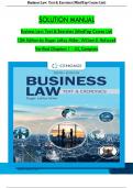 Solution Manual For Business Law: Text & Exercises, 10th Edition by Roger LeRoy Miller, William E. Hollowell, Verified Chapters 1 - 43, Complete Newest Version