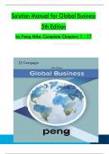 TEST BANK for Global Business 5th Edition by Peng Mike, Verified Chapters 1 - 17, Complete Newest Version