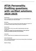 ATSA Personality Profiling questions with verified solutions 2024-2025