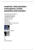 anatomic total shoulder arthroplasty (aTSA) questions and answers