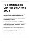 IV certification Clinical solutions 2024.