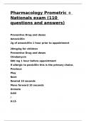 Pharmacology Prometric + Nationals exam (110 questions and answers).