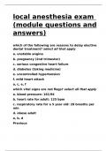 local anesthesia exam (module questions and answers).