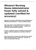 Missouri Nursing Home Administrator Exam fully solved & updated (verified for accuracy).