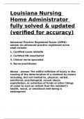 Louisiana Nursing Home Administrator fully solved & updated (verified for accuracy).