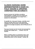 ILLINOIS NURSING HOME ADMINISTRATOR-S EXAM -2 FULLY SOLVED & UPDATED 