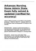 Arkansas Nursing Home Admin State Exam fully solved & updated (verified for accuracy).