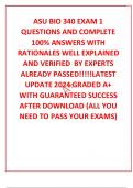 ASU BIO 340 EXAM 1 QUESTIONS AND COMPLETE 100% ANSWERS WITH RATIONALES WELL EXPLAINED AND VERIFIED  BY EXPERTS ALREADY PASSED!!!!!LATEST UPDATE 2024 GRADED A+ WITH GUARANTEED SUCCESS AFTER DOWNLOAD (ALL YOU NEED TO PASS YOUR EXAMS)