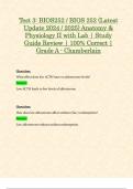 Test 3: BIOS252 / BIOS 252 (Latest Update 2024 / 2025) Anatomy & Physiology II with Lab | Study Guide Review | 100% Correct | Grade A - Chamberlain