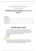 NR 509 Advanced Physical Assessment NR 509 Quizzes Weeks 2, 3, 5, 6 and 7