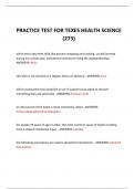  PRACTICE TEST FOR TEXES HEALTH SCIENCE (273) 2024 QUESTIONS AND ANSWERS