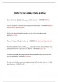  TRAFFIC SCHOOL FINAL EXAM 2024 QUESTIONS AND ANSWERS