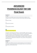 ADVANCED PHARMACOLOGY NR 508 Final Exam