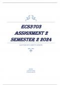 ECS3703 Assignment 2 (COMPLETE QUESTIONS & ANSWERS) Semester 2 2024.