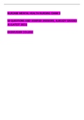 NUR2488 MENTAL HEALTH NURSING EXAM 3 (50 QUESTIONS AND DEEPLY ELABORATED ANSWERS, ALREADY GRADED A) (LATEST 2021): RASMUSSEN COLLEGE