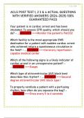 ACLS POST TEST 1, 2 3 & 4 ACTUAL QUESTIONS  WITH VERIFIED ANSWERS (2024-2025) 100%  GUARANTEED PASSATLS EXAMATLSE