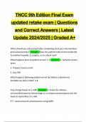 TNCC 9th Edition Final Exam updated retake exam | Questions and Correct Answers | Latest Update 2024/2025 | Graded A+