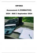 IOP4862 Assessment 4 (FORMATIVE) 2024 - DUE 3 September 2024