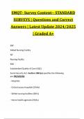 SMQT- Survey Content-- STANDARD SURVEYS | Questions and Correct Answers | Latest Update 2024/2025 | Graded A+