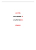 AUI3701 ASSIGNMENT 3 SOLUTIONS 2021 SAMIGO