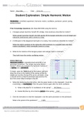 Simple Harmonic Motion Gizmo 2021-Graded A+