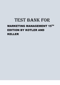 TEST BANK FOR MARKETING MANAGEMENT 15TH EDITION BY KOTLER AND KELLER