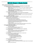 NR 341 Exam 1 Study Guide