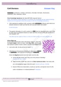 Cell Division Answer Key