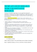 NR 505 ADVANCED RESEARCH  WEEK 3 QUANTITATIVE  RESEARCH.