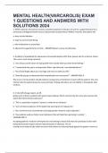 MENTAL HEALTH(VARCAROLIS) EXAM 1 QUESTIONS AND ANSWERS WITH SOLUTIONS 2024