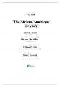 TEST BANK FOR THE AFRICAN AMERICAN ODYSSEY, COMBINED VOLUME, 7TH EDITION, DARLENE CLARK HINE, WILLIAM C. HINE, STANLEY C. HARROLD