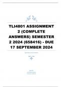 TLI4801 Assignment 2 (COMPLETE ANSWERS) Semester 2 2024 (658416) - DUE 17 September 2024