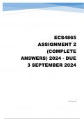 ECS4865 Assignment 2 (COMPLETE ANSWERS) 2024 - DUE 3 September 2024