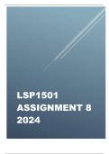 LSP1501 Assignment 8 (COMPLETE ANSWERS) 2024 - DUE 9 September 2024 