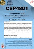 CSP4801 Assignment 5 (COMPLETE ANSWERS) 2024 - DUE 7 October 2024 